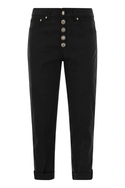 Dondup Trousers Koons Loose Fit In Black