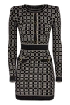 ELISABETTA FRANCHI ELISABETTA FRANCHI JACQUARD LOGO KNIT MINIDRESS