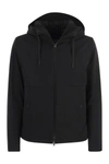 Herno Logo-patch Hooded Jacket In Black