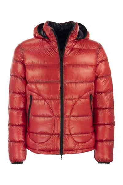 Herno Reversible Down Jacket With Hood In Red