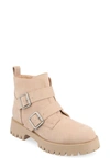 Journee Collection Maebry Buckle Bootie In Beige