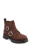 Journee Collection Maebry Buckle Bootie In Brown