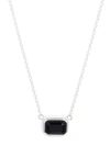 ANNA BECK SMALL RECTANGULAR ONYX PENDANT NECKLACE