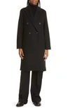 VINCE RECYCLED WOOL BLEND DOUBLE BREASTED COAT