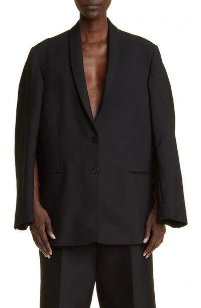 The Row Cowal Wool-mohair Blazer Jacket In Black