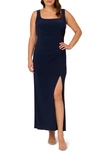 ADRIANNA PAPELL RUCHED JERSEY GOWN