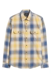 TREASURE & BOND TRIM FIT PLAID BUTTON-UP SHIRT