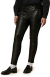 Marina Rinaldi Obelisco Cropped Faux Leather Pants In Black
