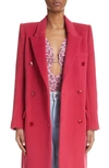 Isabel Marant Enarryli Cashmere-blend Double-breasted Top Coat In Raspberry