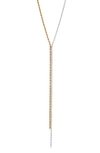 ARGENTO VIVO STERLING SILVER TWO TONE ROPE CHAIN Y-NECKLACE
