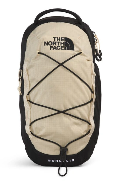 The North Face Borealis Water Repellent Sling Backpack In Gravel/ Tnf Black