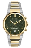 Ferragamo Sapphire Chrono Bracelet Watch In Two Tone