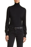 The Row Davos Wool-cashmere Turtleneck Sweater In Black
