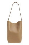 The Row Park Small North-south Tote Bag In Dark Taupe