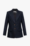 Chloé Single-breasted Jacket In Dark Blue Denim In New