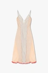 Fendi Ruffle Layered Chiffon Creponne Slip Dress In New