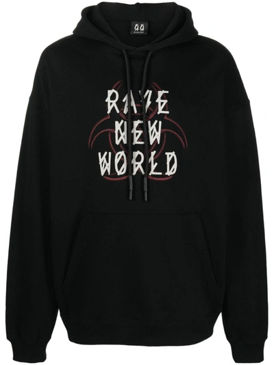 44 Label Group Fallout Logo Print Drawstring Hoodie In Black