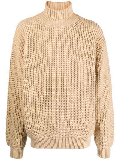 Family First Roll-neck Cable-knit Jumper In Neutrals