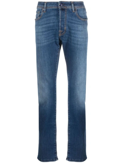 Jacob Cohen Jeans With Logo In Denim Scuro
