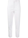 Patrizia Pepe Cropped Tapered Trousers In White