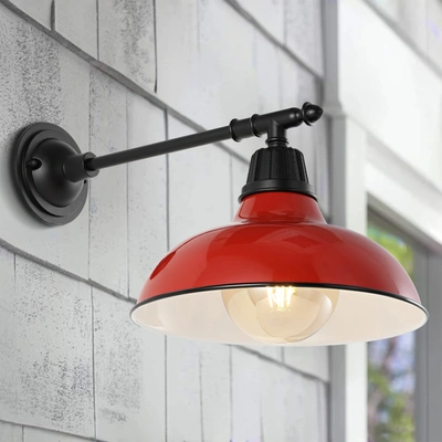 Jonathan Y Wallace 12.25" 1-light Farmhouse Industrial Indoor/outdoor Iron Led Victorian Arm Outdoor Sconce