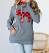 AMPERSAND AVE REINDEER CROSSING DOUBLEHOOD SWEATSHIRT IN GREY MULTI