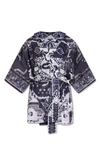 BALMAIN BALMAIN NAVY BLUE PATTERNED BEACH KIMONO