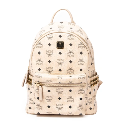 Mcm Small Side Studded Stark Backpack In White