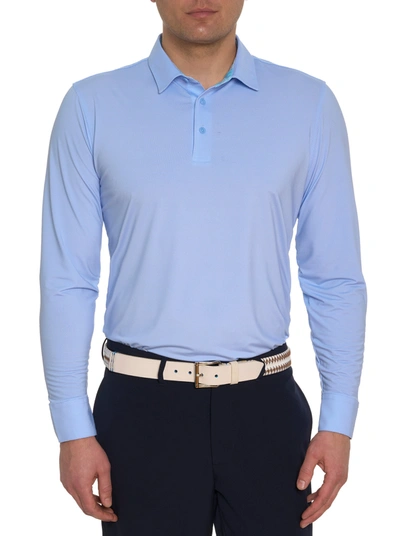 Robert Graham Men's Alastor Stretch-knit Polo Shirt In Light Blue