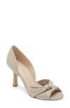 Pelle Moda Wayan Knot Detail Open Toe Pump In Dark Taupe