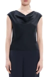 Theory Cowl Neck Top In Deep Navy