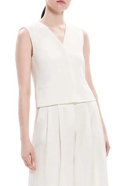 Theory Galena Linen Slim Vest In White