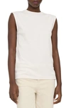 Theory Striped Crewneck Muscle Tank Top In White
