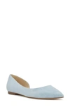 Nine West Blaha Half D'orsay Pointed Toe Flat In Light Blue 450