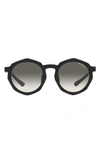 Armani Exchange 51mm Gradient Irregular Sunglasses In Matte Black