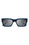Saint Laurent Men's Corner Angle 54mm Rectangular Sunglasses In Blue