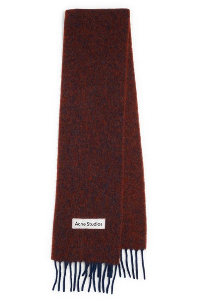 Acne Studios Logo Scarf In Aubergine_blue