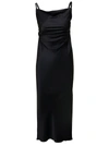 Nanushka Alexa Ruched Midi Dres In Black