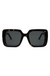 Dior Signature S11i Square Sunglasses, 54mm In Dark Havana / Smoke Polarized
