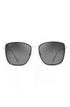 Maui Jim Men's Tiger Lily Titanium And Acetate Square Sunglasses In Gloss Black/ Silver