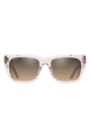 Maui Jim Men's Aloha Lane Acetate Rectangle Sunglasses In Transparent Pink