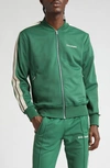 Palm Angels Track Jacket In Green-colored Technical Fabric In Forest Green Wh