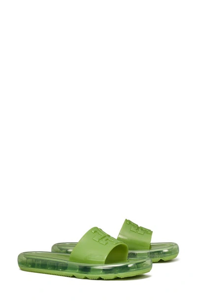 Tory Burch Bubble Jelly Slide Sandal In Peridot