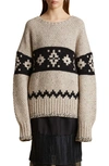 Khaite Tabi Mixed-pattern Cashmere Sweater In Neutral