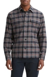 Vince Kingston Plaid Button-up Shirt In Coastal/ Brickman Red