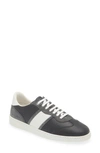 Ferragamo Achille Logo Leather Sneakers In Stromboli Sand Bianco Ottico