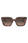 DIOR 'DIORMIDNIGHT S1I 53MM SQUARE SUNGLASSES