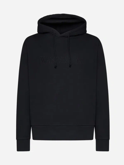 Jw Anderson Black Embroidered Hoodie