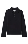 Reiss Trafford Long-sleeve Collared Wool Jumper 3-14 Years In Navy