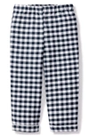 Petite Plume Kids' Gingham Cotton Blend Pajama Pants In Navy